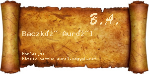 Baczkó Aurél névjegykártya